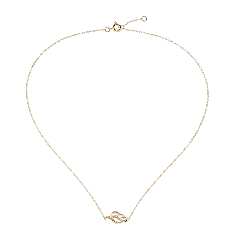 Náhrdelník s diamantmi Shimmer Leaf