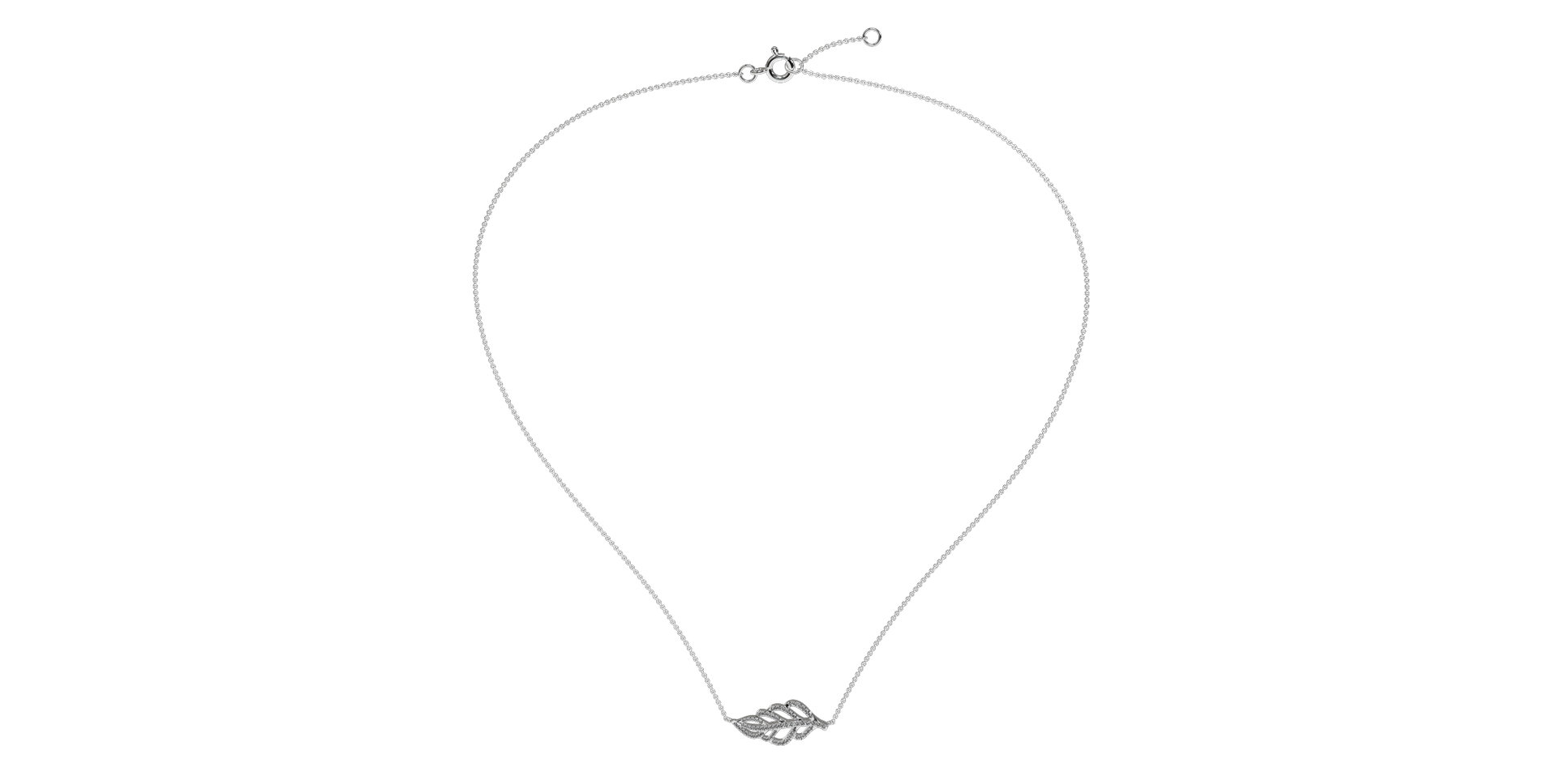 Náhrdelník s diamantmi Diamond Leaf