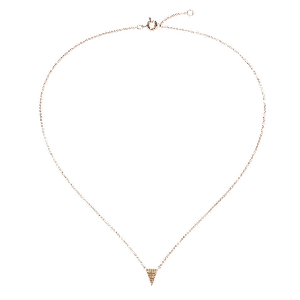 Náhrdelník s hnedými a bielymi diamantmi Shiny Triangle