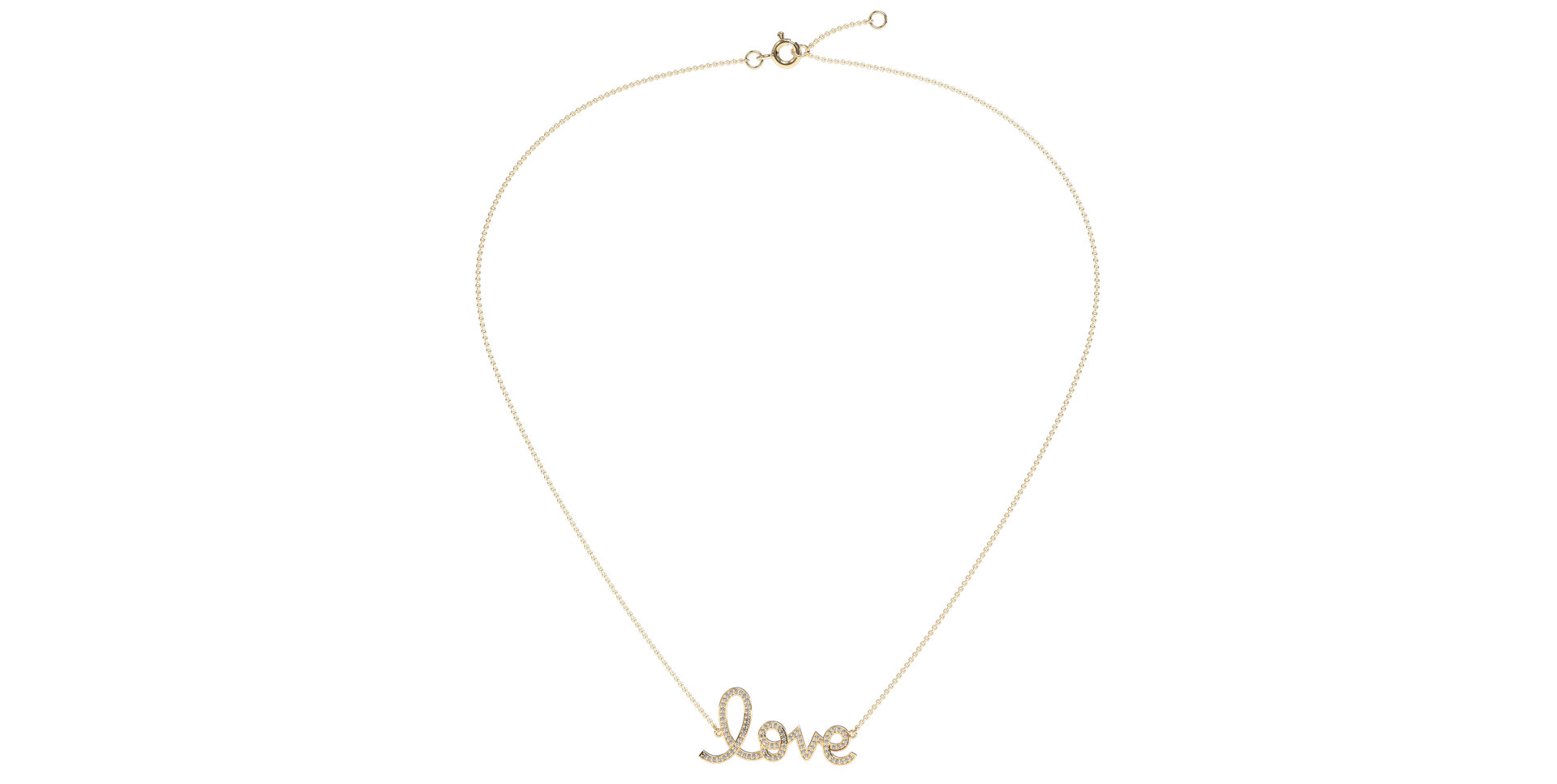 Náhrdelník s diamantmi Love
