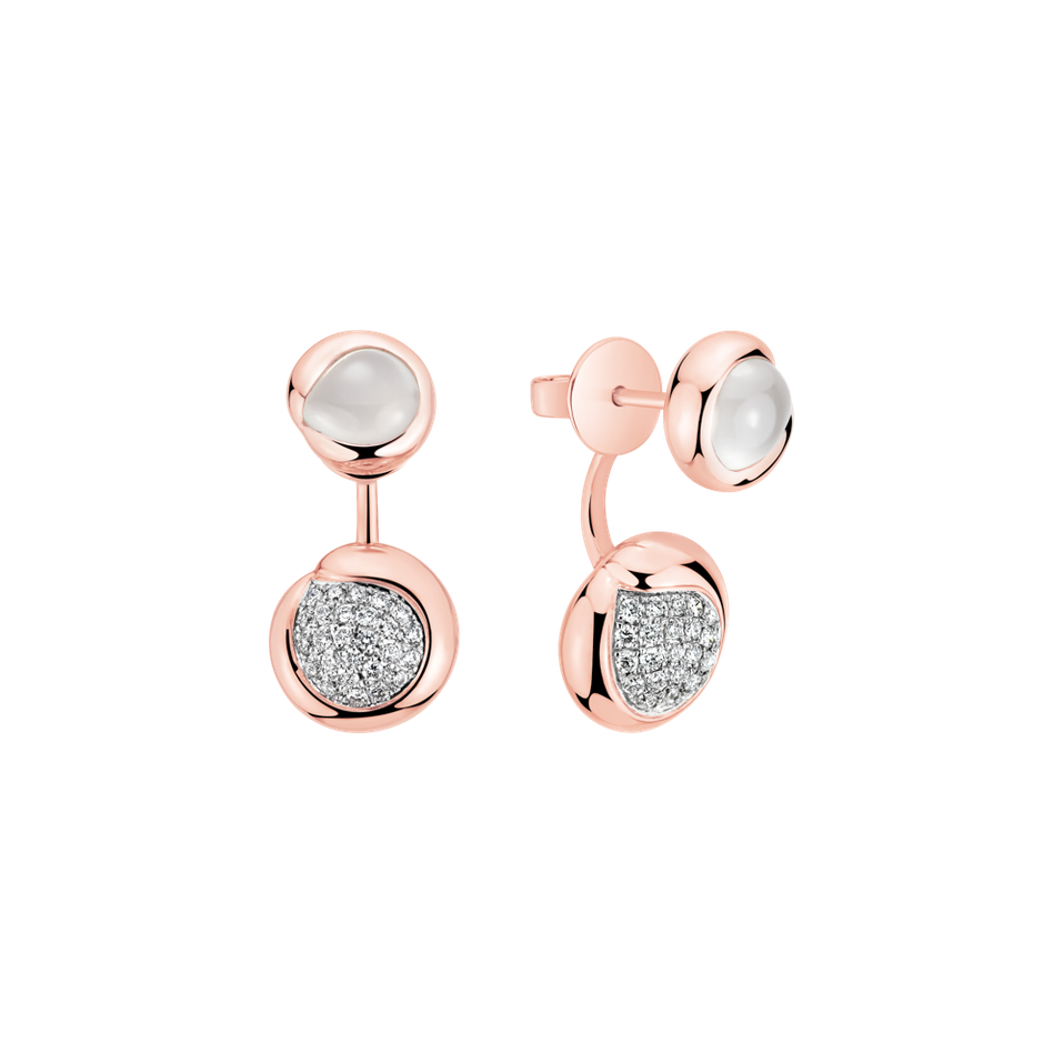 Náušnice s diamantmi a mesačným kameňom Charming Vesper