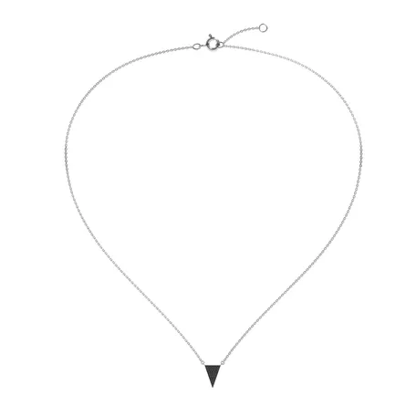 Náhrdelník s čiernymi a bielymi diamantmi Shiny Triangle