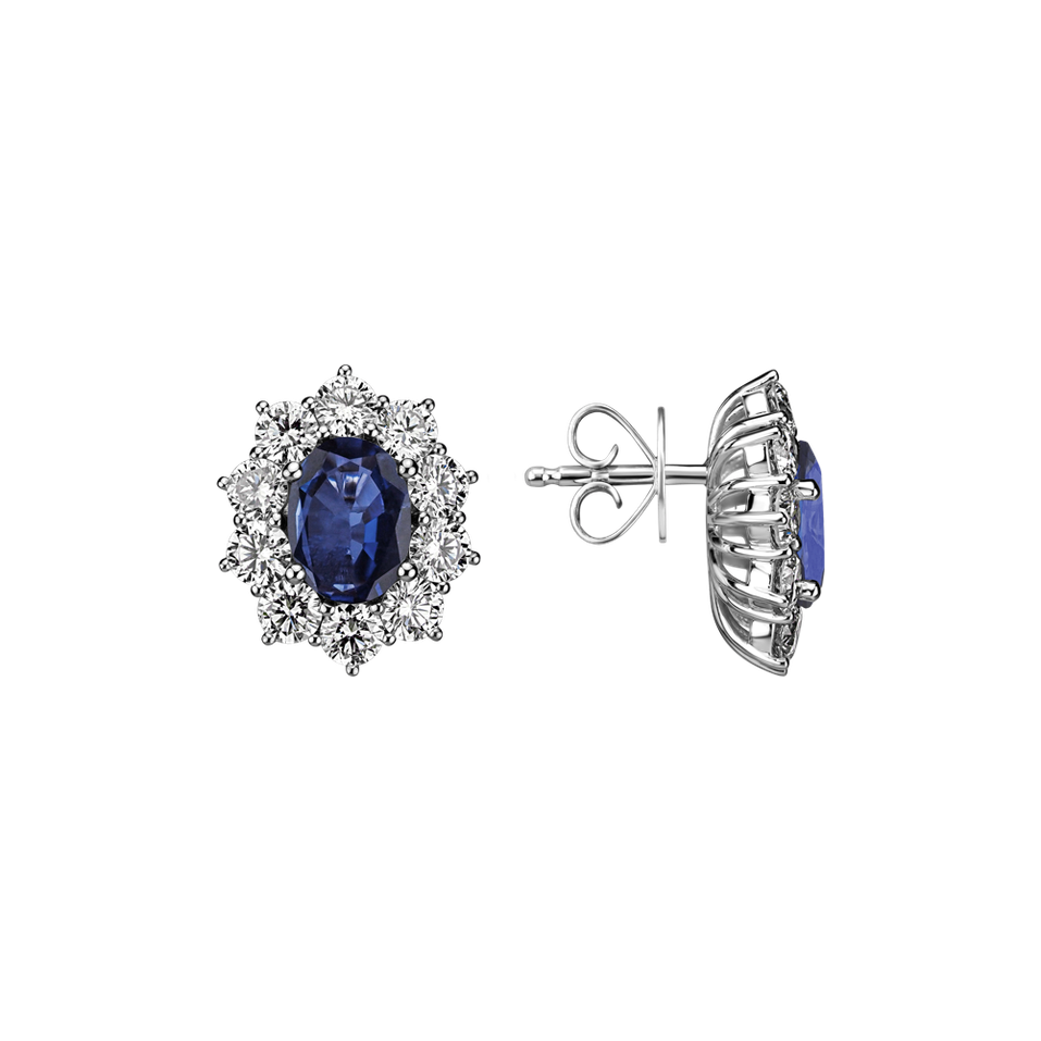 Náušnice s zafírom a diamantmi Moon Witchery