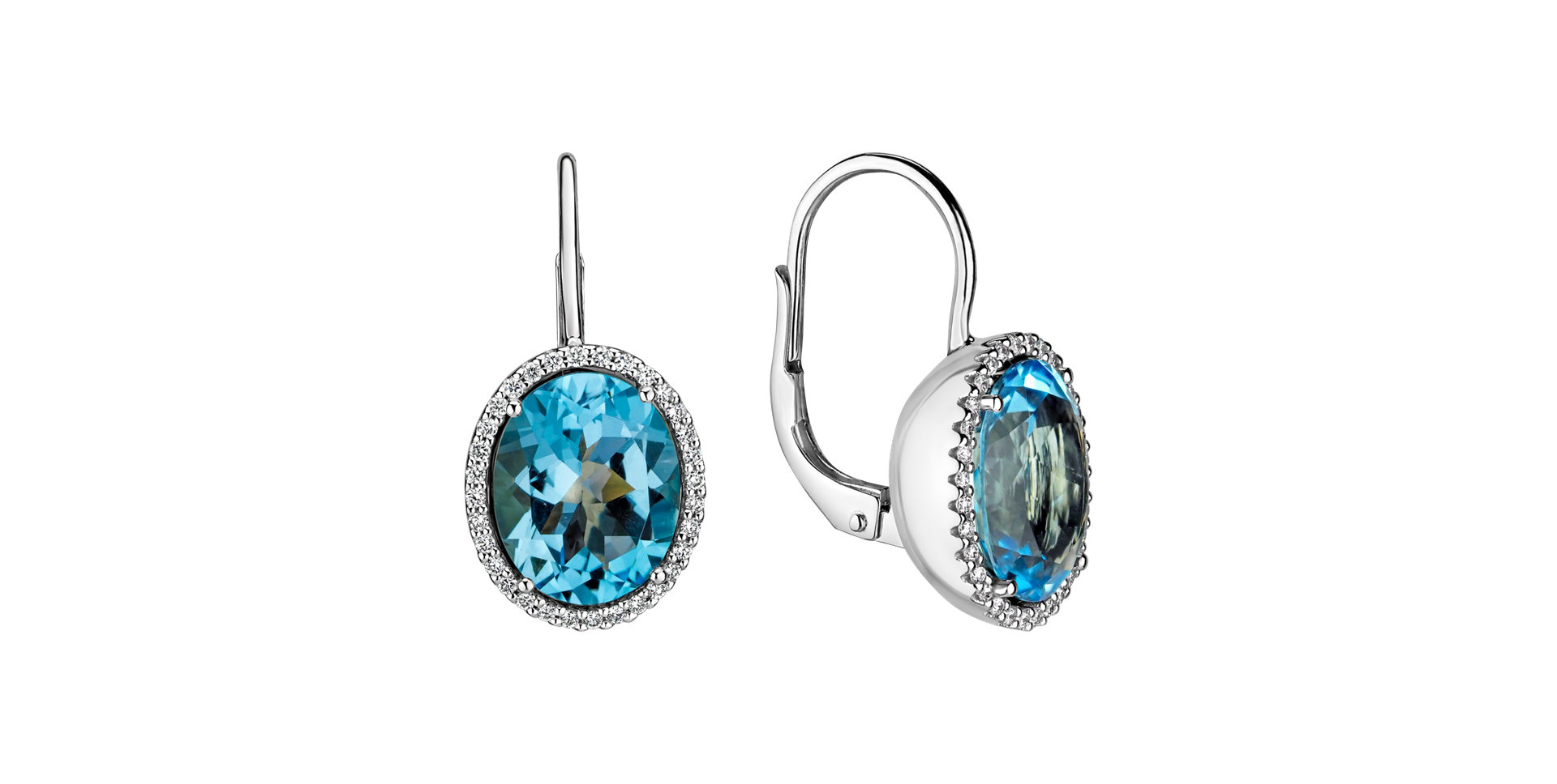 Náušnice s diamantmi a topásom Séréna