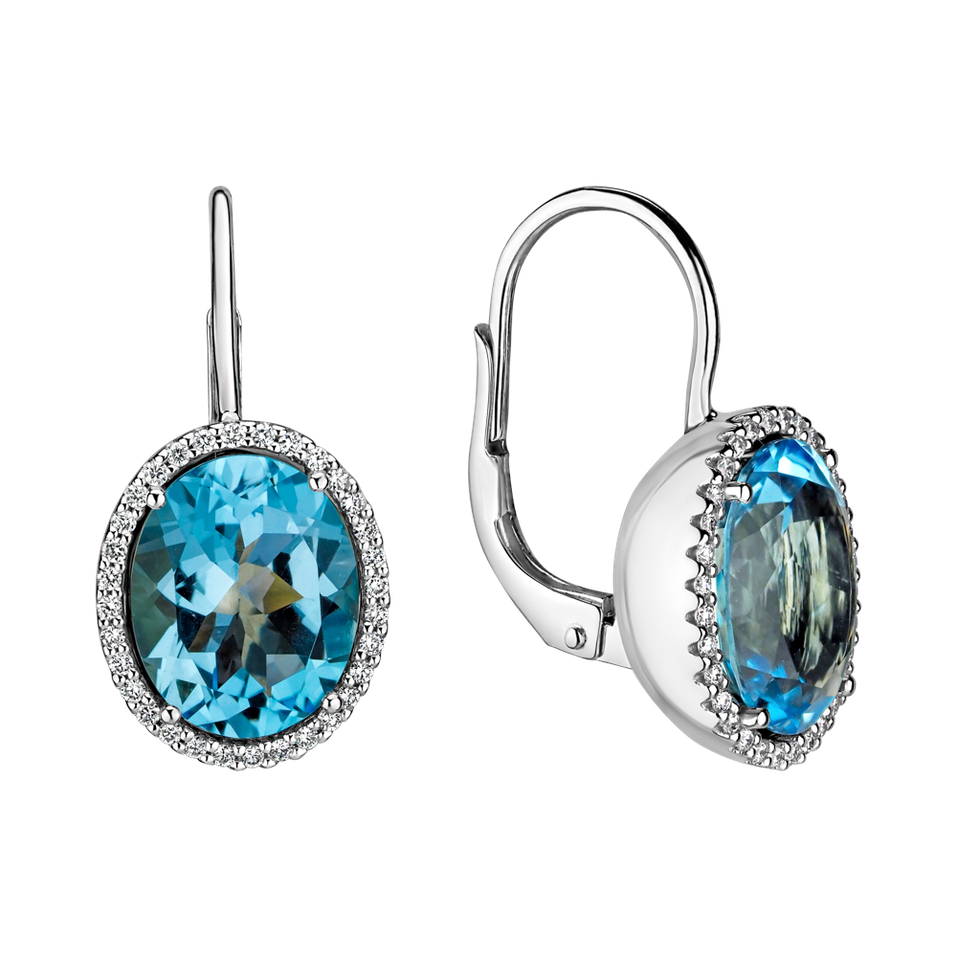 Náušnice s diamantmi a topásom Séréna