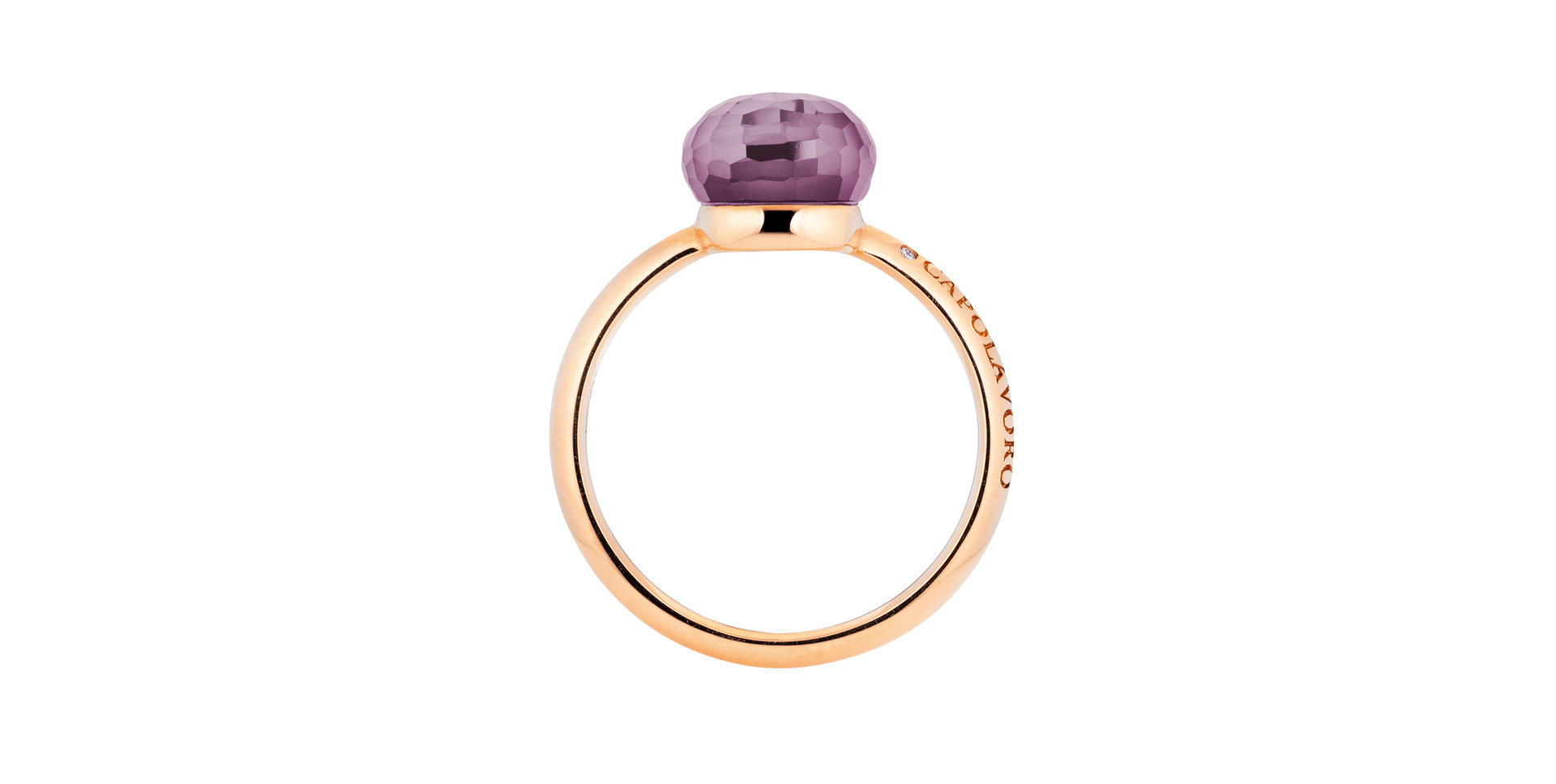 Prsteň s diamantom a ametystom Happy Holi