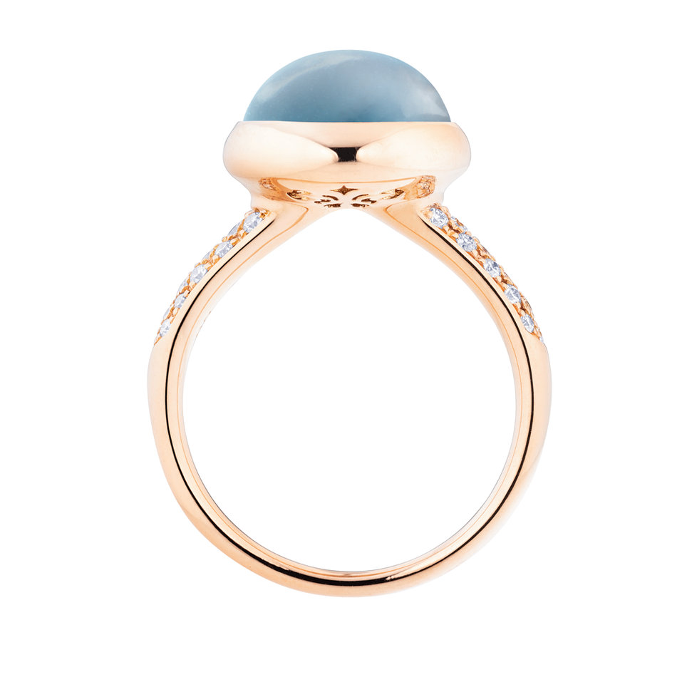 Prsteň s diamantmi a topásom Velluto