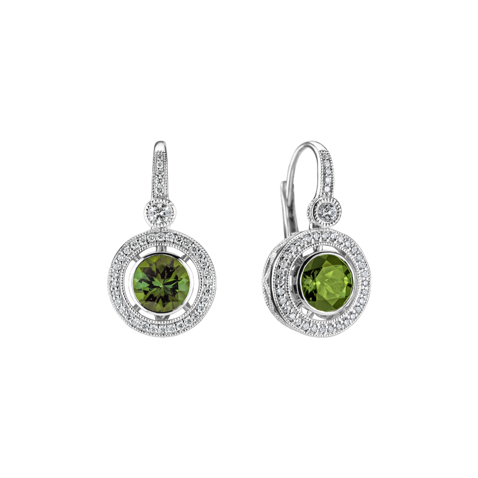 Náušnice s turmalínom a diamantmi Monarch Love