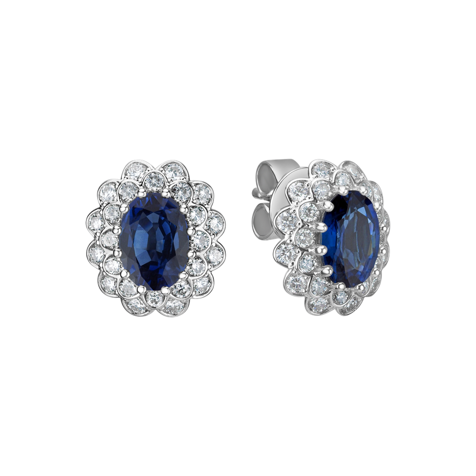 Náušnice s zafírom a diamantmi Fairy Goddess