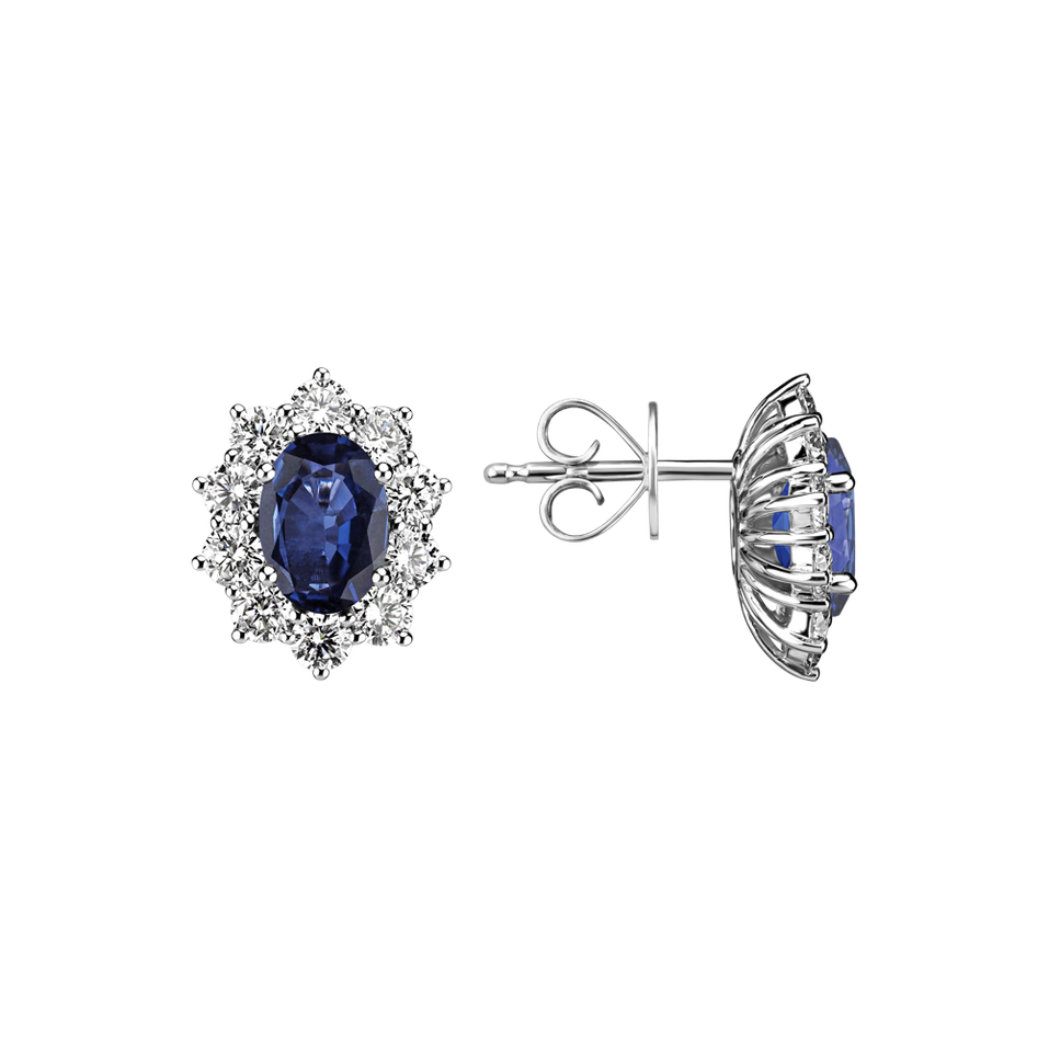 Náušnice s zafírom a diamantmi Moon Witchery