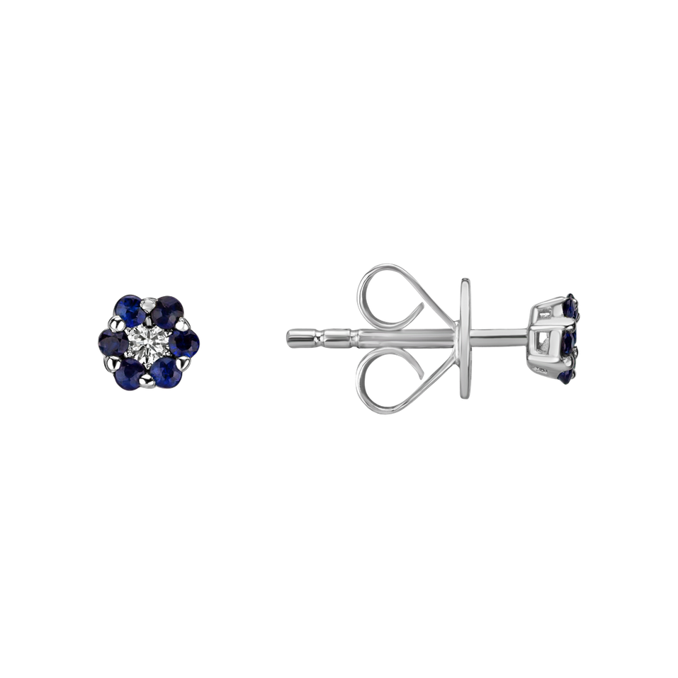 Náušnice s diamantom a zafírmi Shiny Constellation