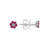 Náušnice s diamantom a rubínmi Shiny Flower3