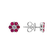 Náušnice s diamantom a rubínmi Shiny Flower3