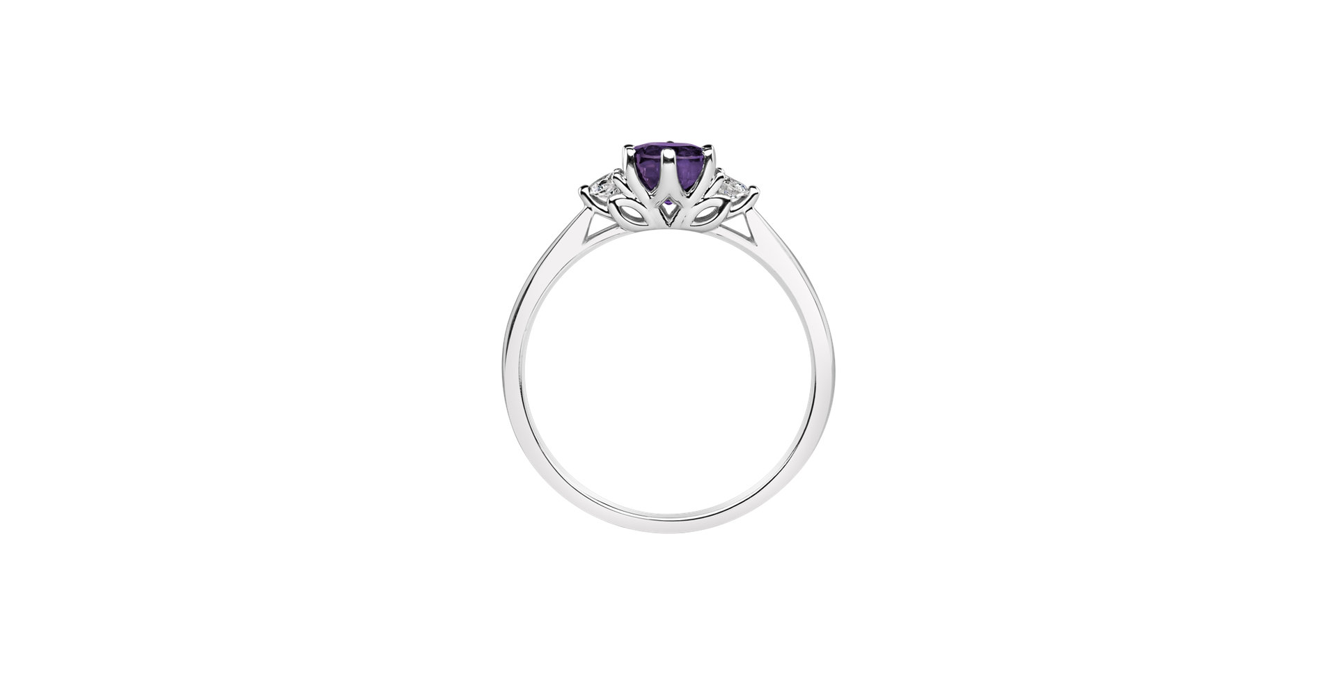 Prsteň s diamantmi a ametystom Midnight Serenity