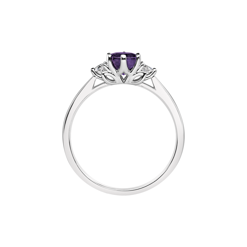 Prsteň s diamantmi a ametystom Midnight Serenity