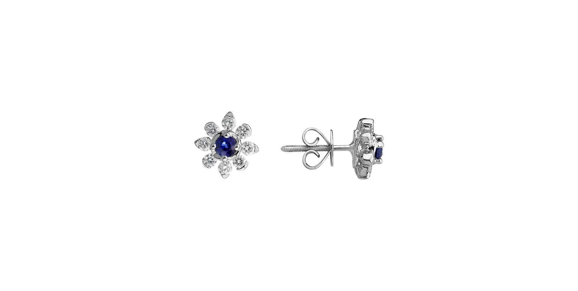 Náušnice s zafírom a diamantmi Frozen Sapphire