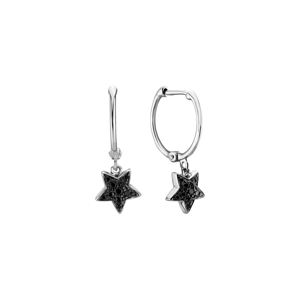 Náušnice s čiernymi diamantmi Amazing Night