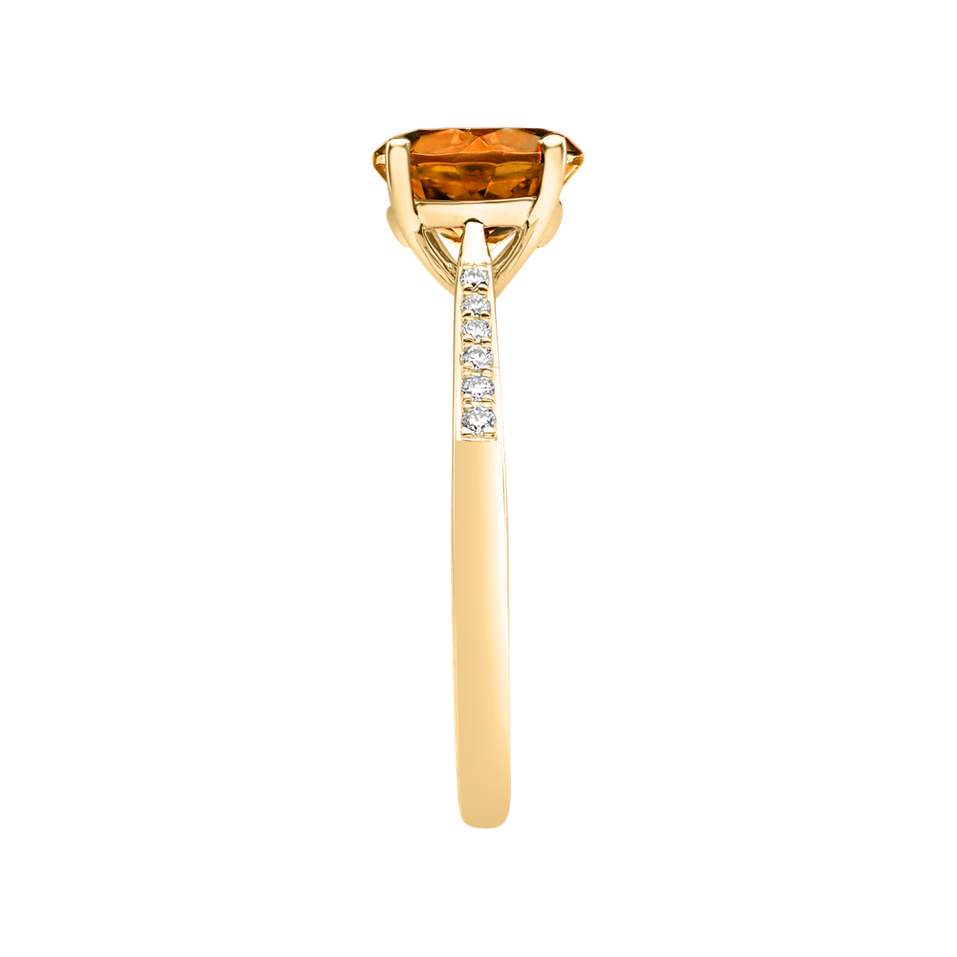 Prsteň s diamantmi a citrínom madeira Bonbon