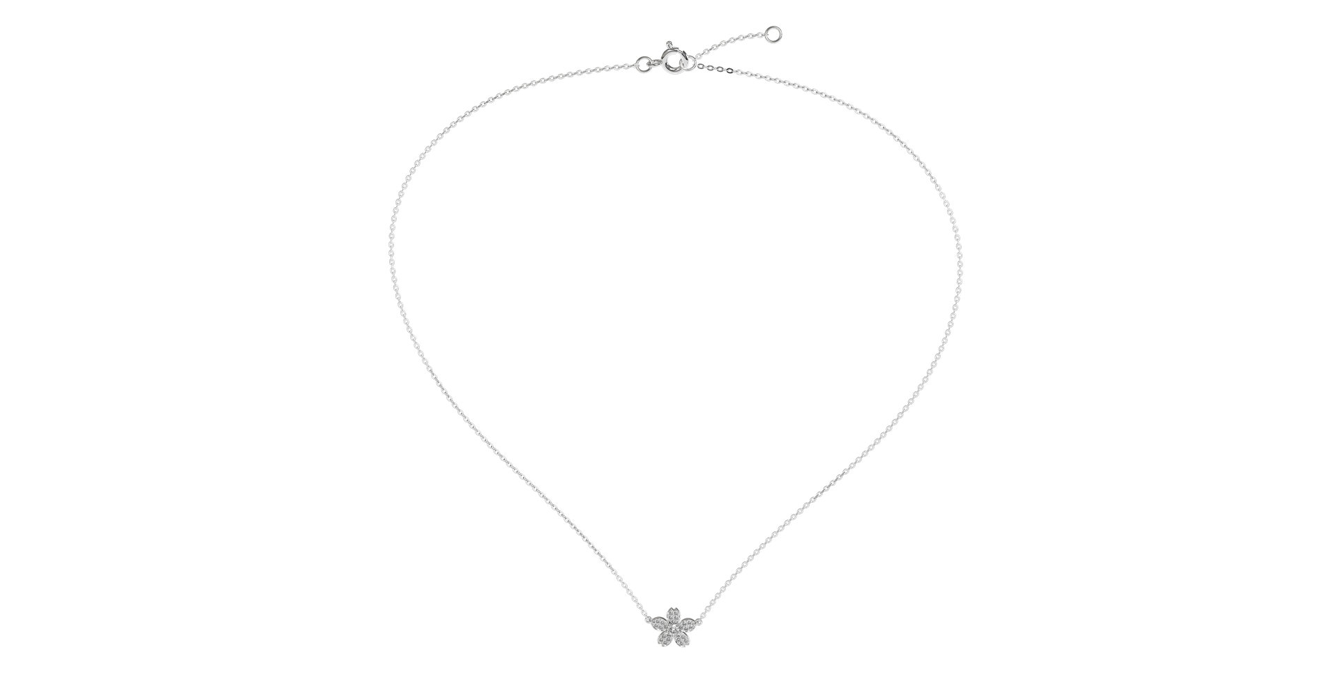 Náhrdelník s diamantmi Flower