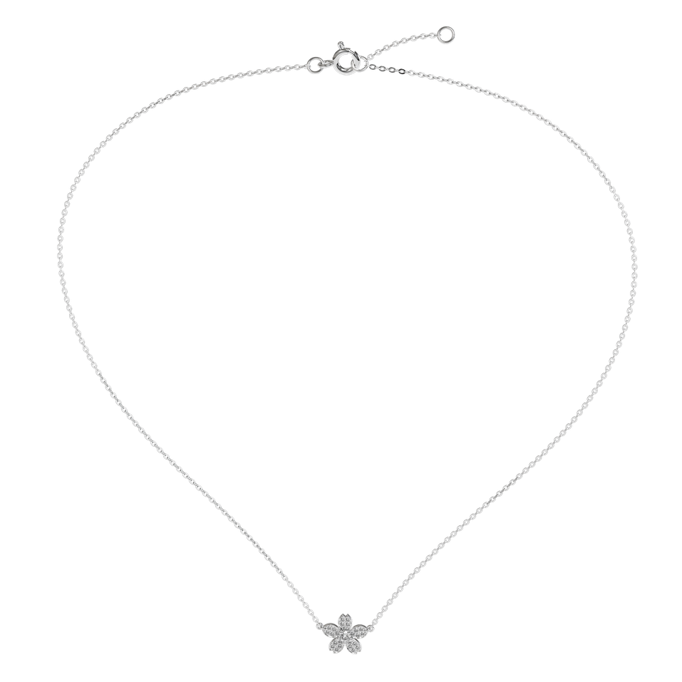 Náhrdelník s diamantmi Flower