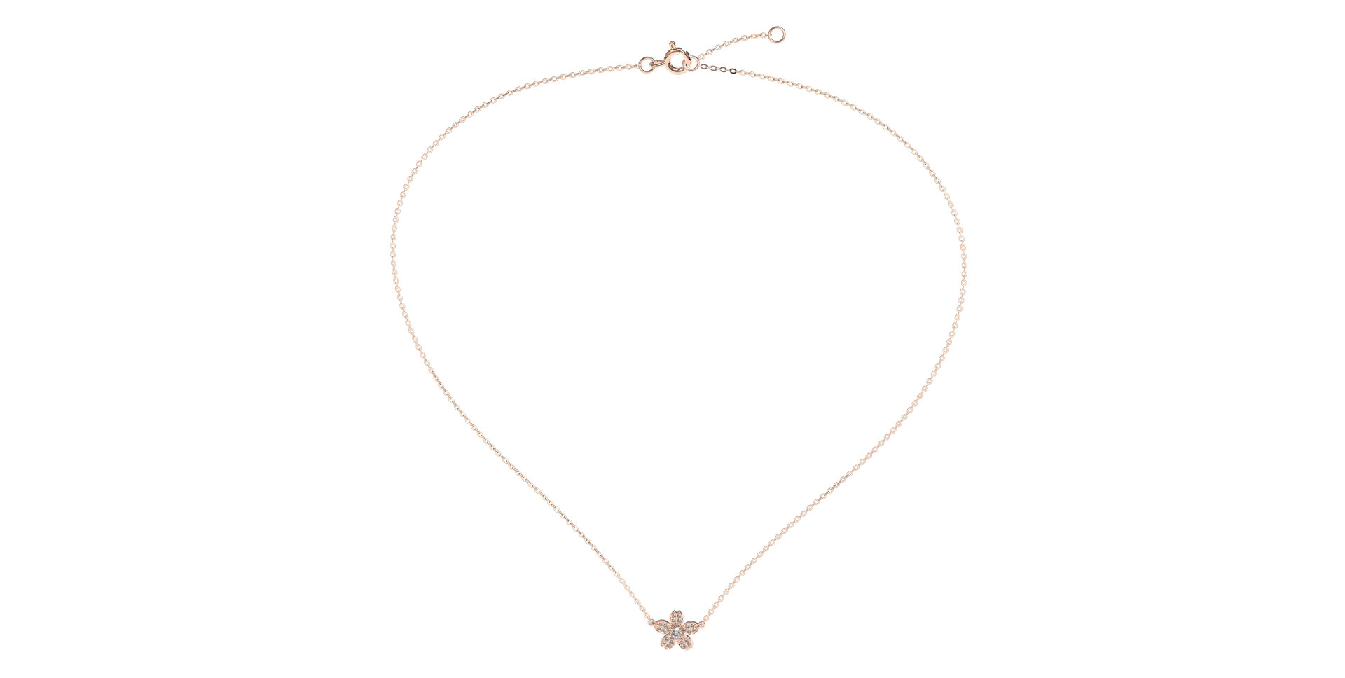 Náhrdelník s diamantmi Flower