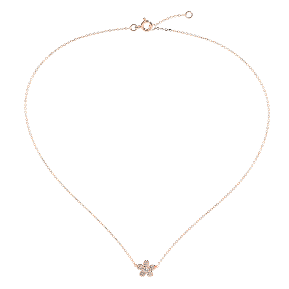 Náhrdelník s diamantmi Flower
