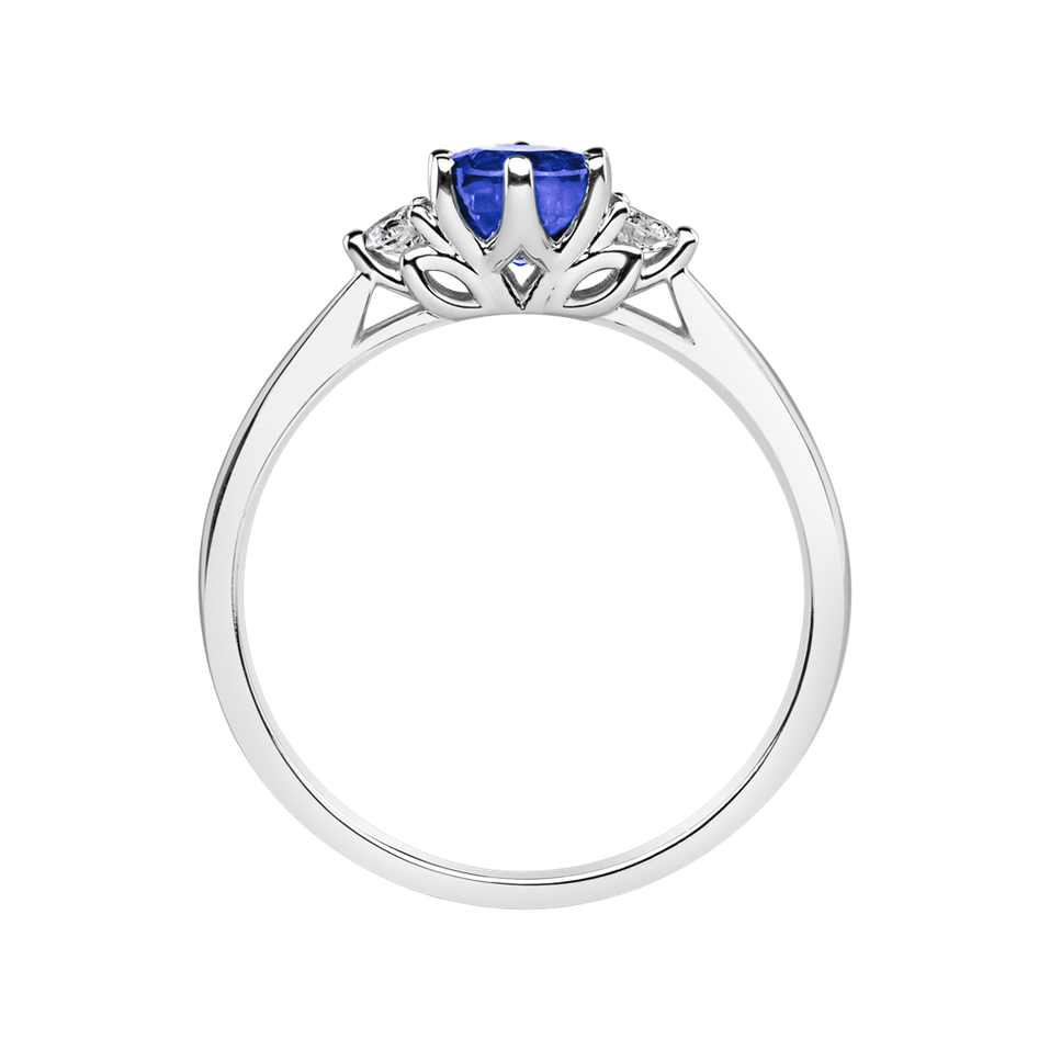 Prsteň s diamantmi a tanzanitom Midnight Serenity