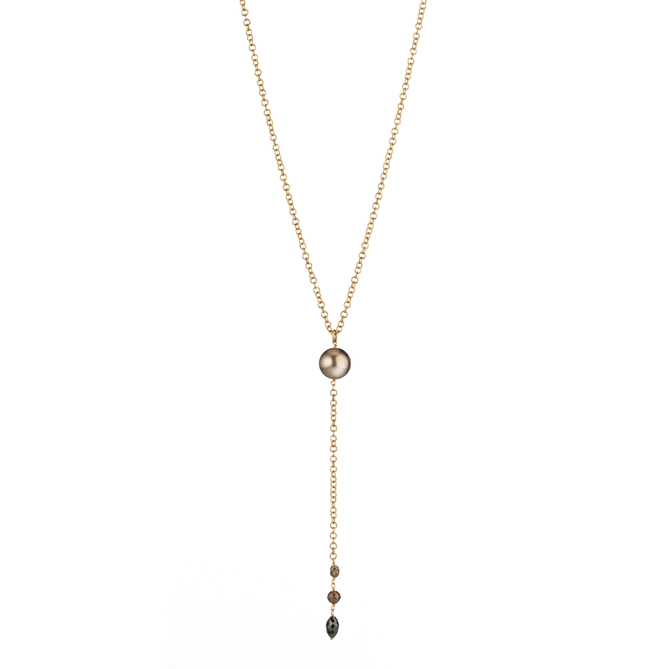 Náhrdelník s diamantmi a perlou Castaway