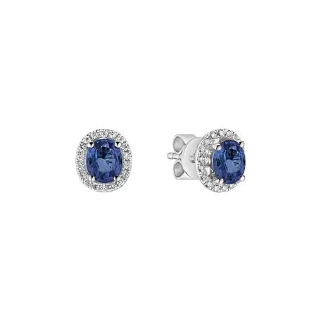 Náušnice s diamantmi a zafírom Imperial Sapphire