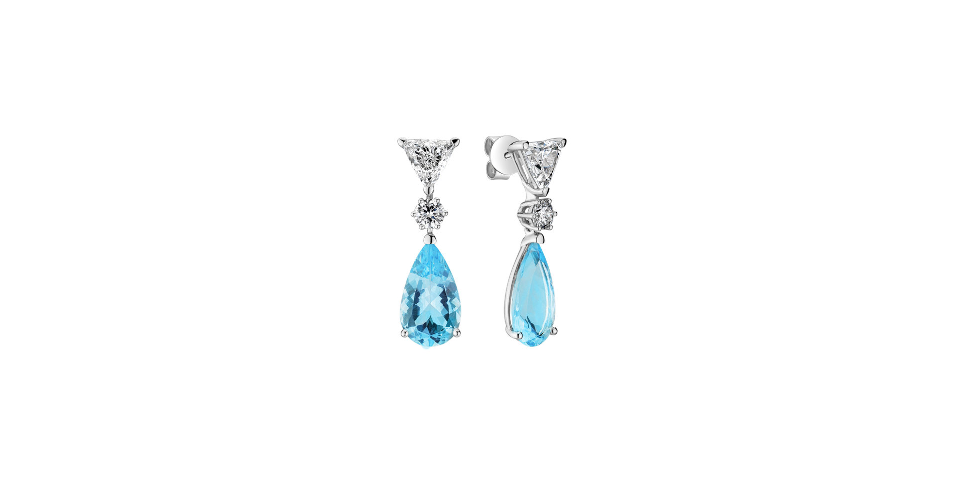 Náušnice s akvamarínom a diamantmi Aquamarine Tears