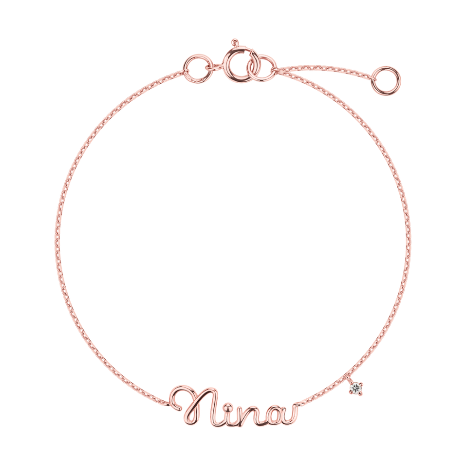 Náramok s diamantom Curly Name