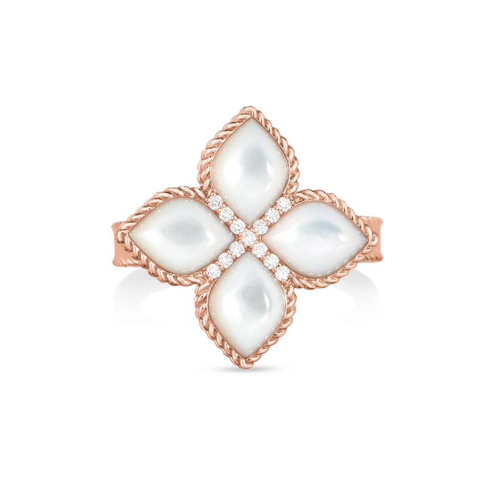 Prsteň s diamantmi a perleťou Princess Flower VENETIAN