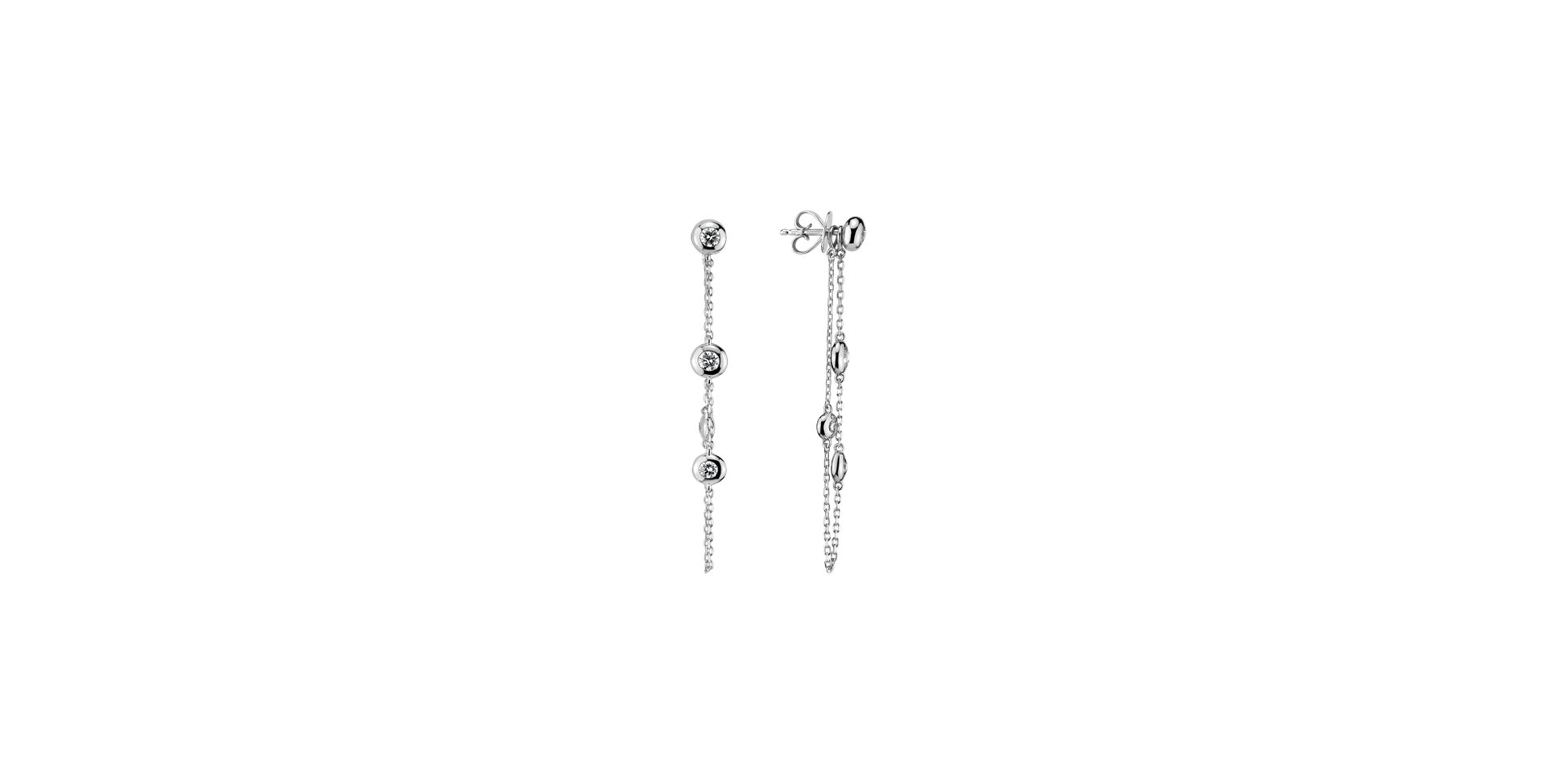 Náušnice 14kt biele zlato s diamantom Náušnice s briliantmi Drops Waterfall