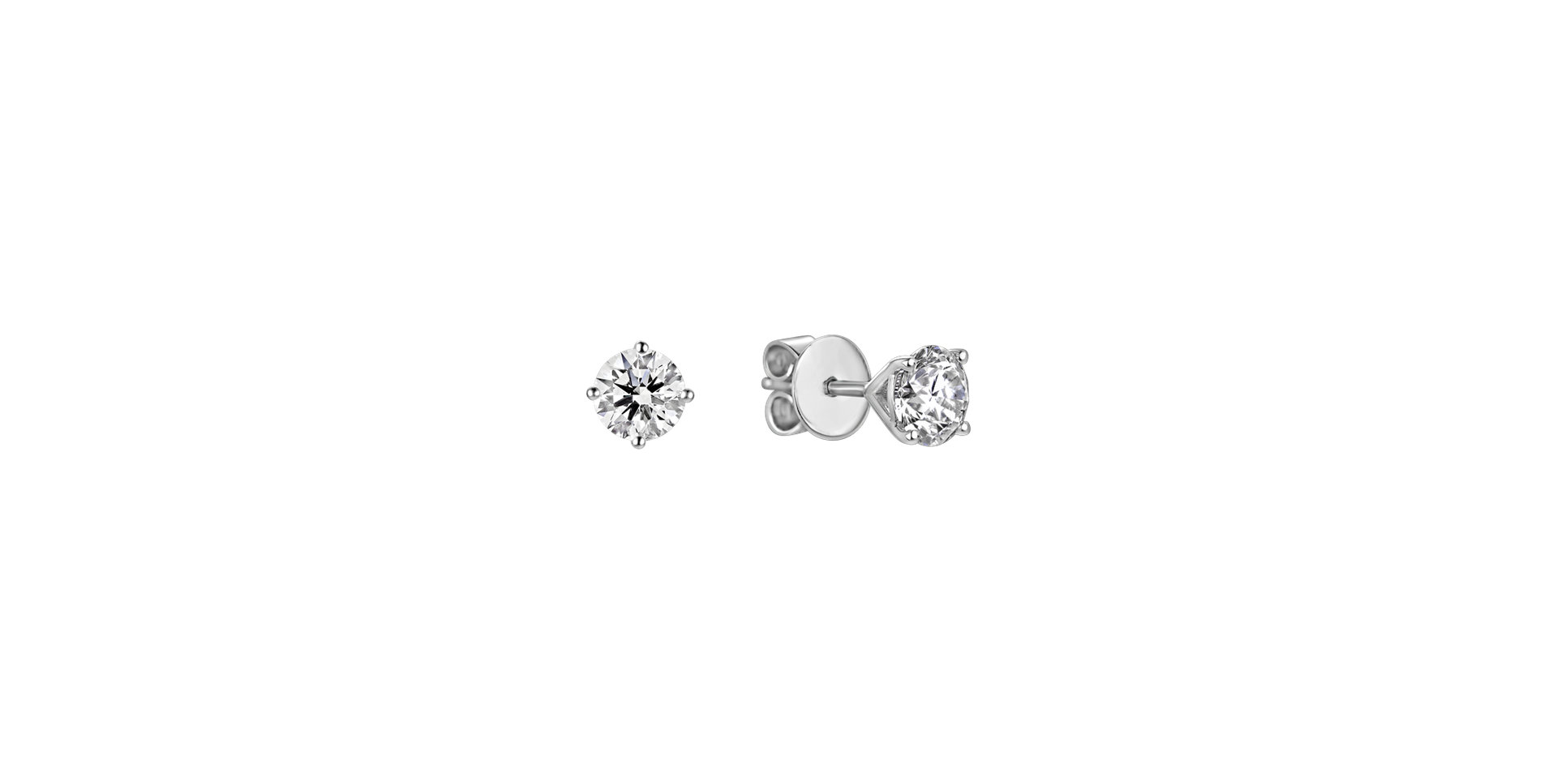 Náušnice 14kt biele zlato s diamantmi Essential Shine