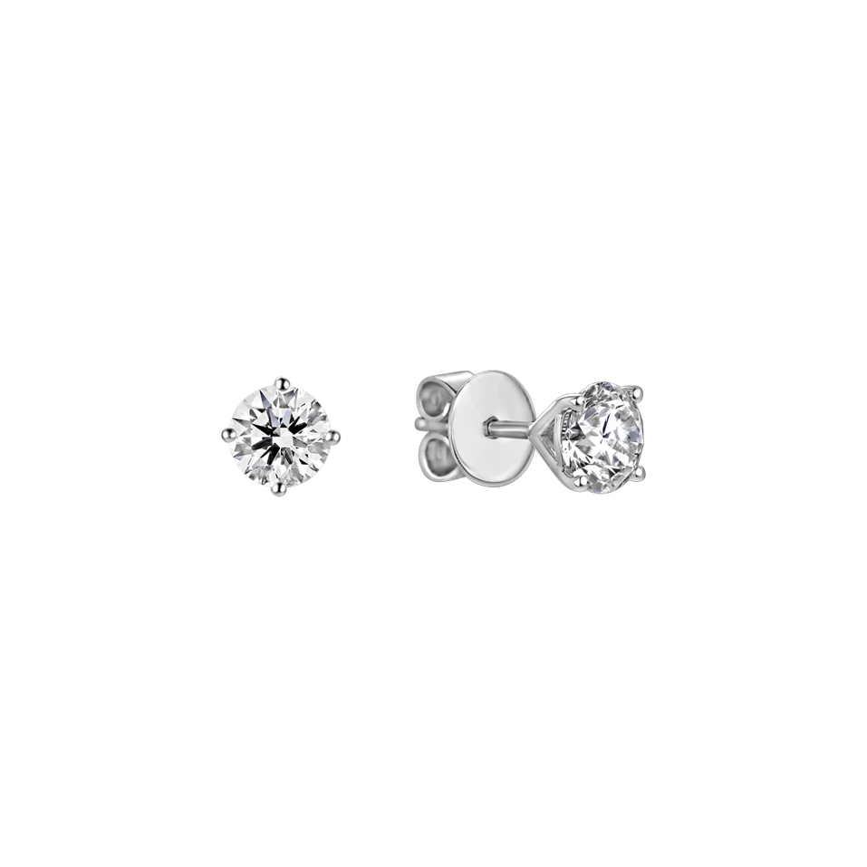 Náušnice 14kt biele zlato s diamantmi Essential Shine