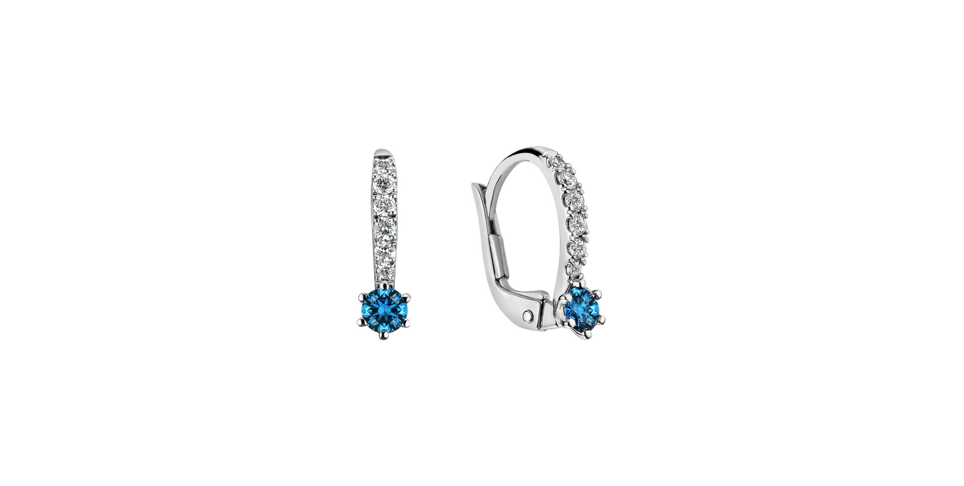 Náušnice s modrým diamantom Essential Glow