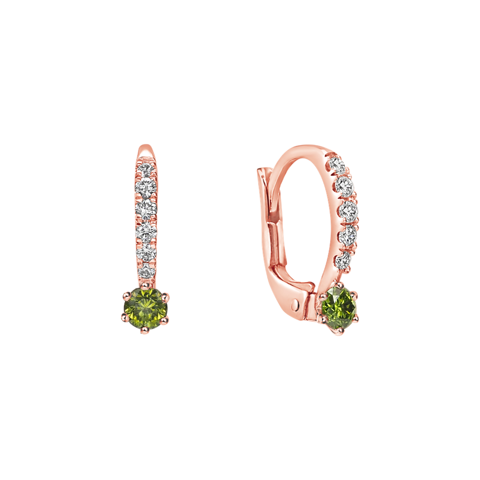Náušnice so zeleným diamantom Essential Glow