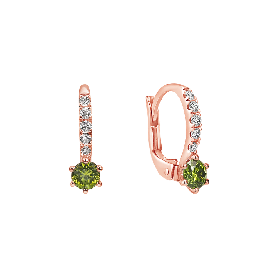 Náušnice so zeleným diamantom Essential Glow