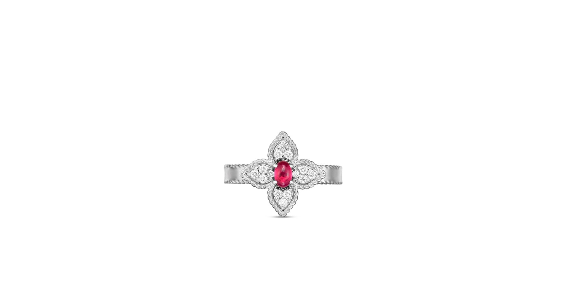 Prsteň s diamantmi a rubínom Princess Flower