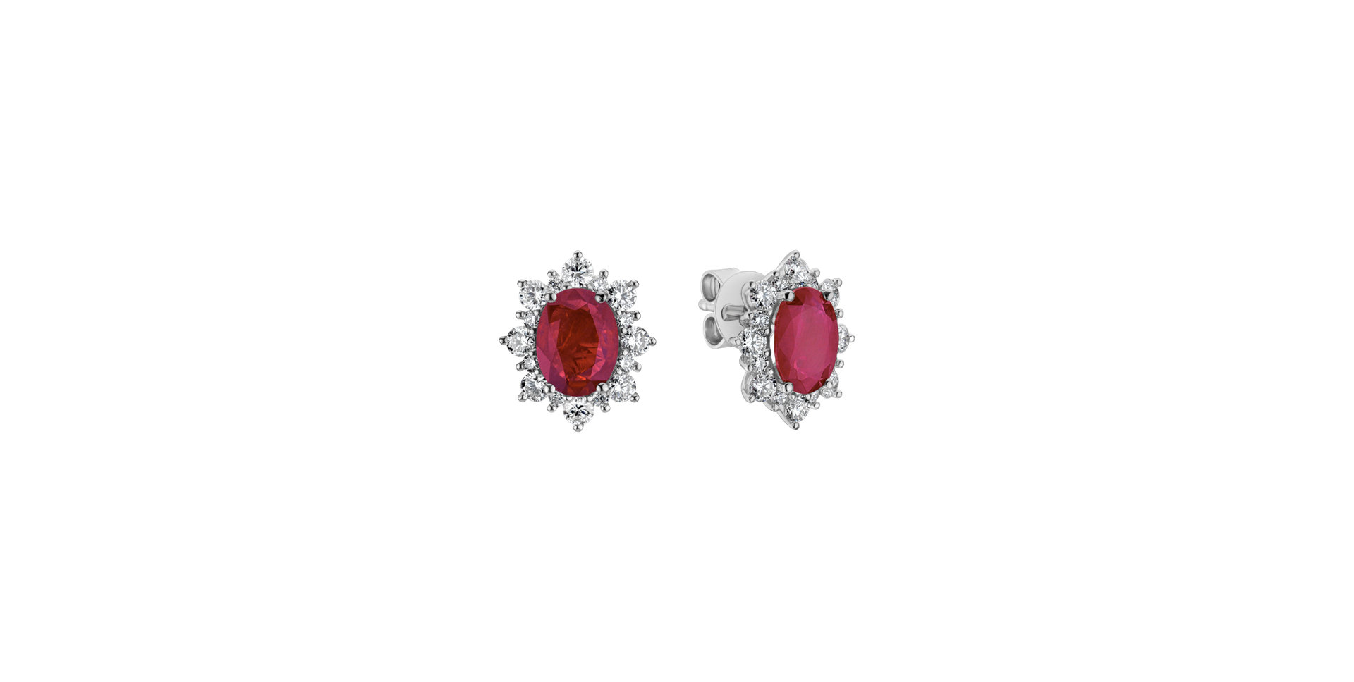 Náušnice s rubínom a diamantmi Royal Aurora