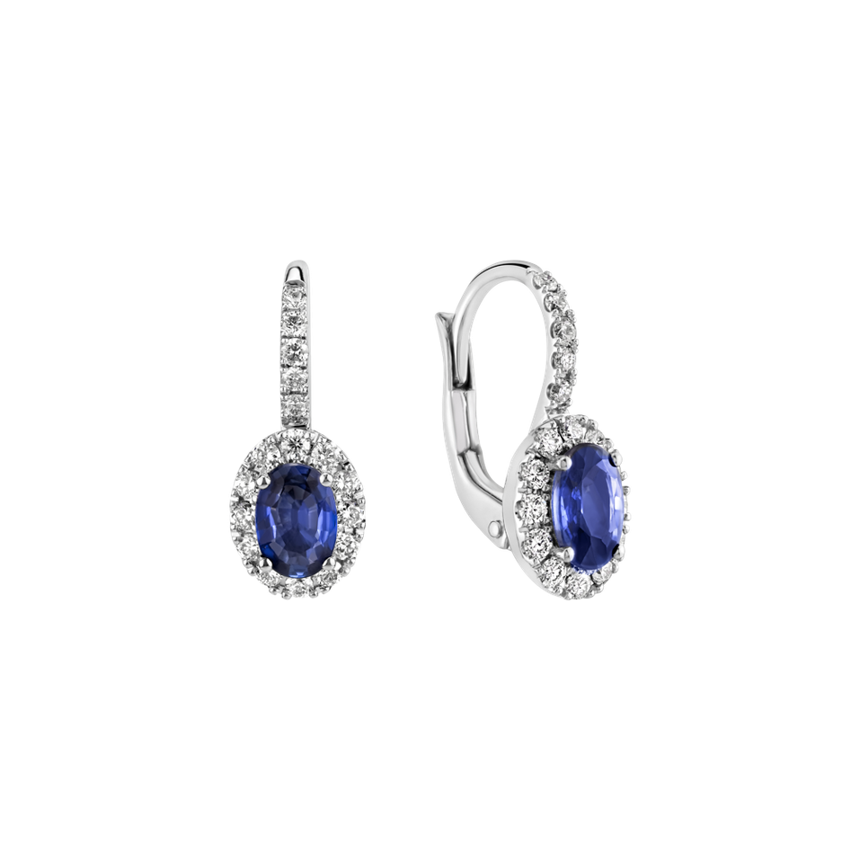 Náušnice s diamantmi a zafírom Imperial Allegory