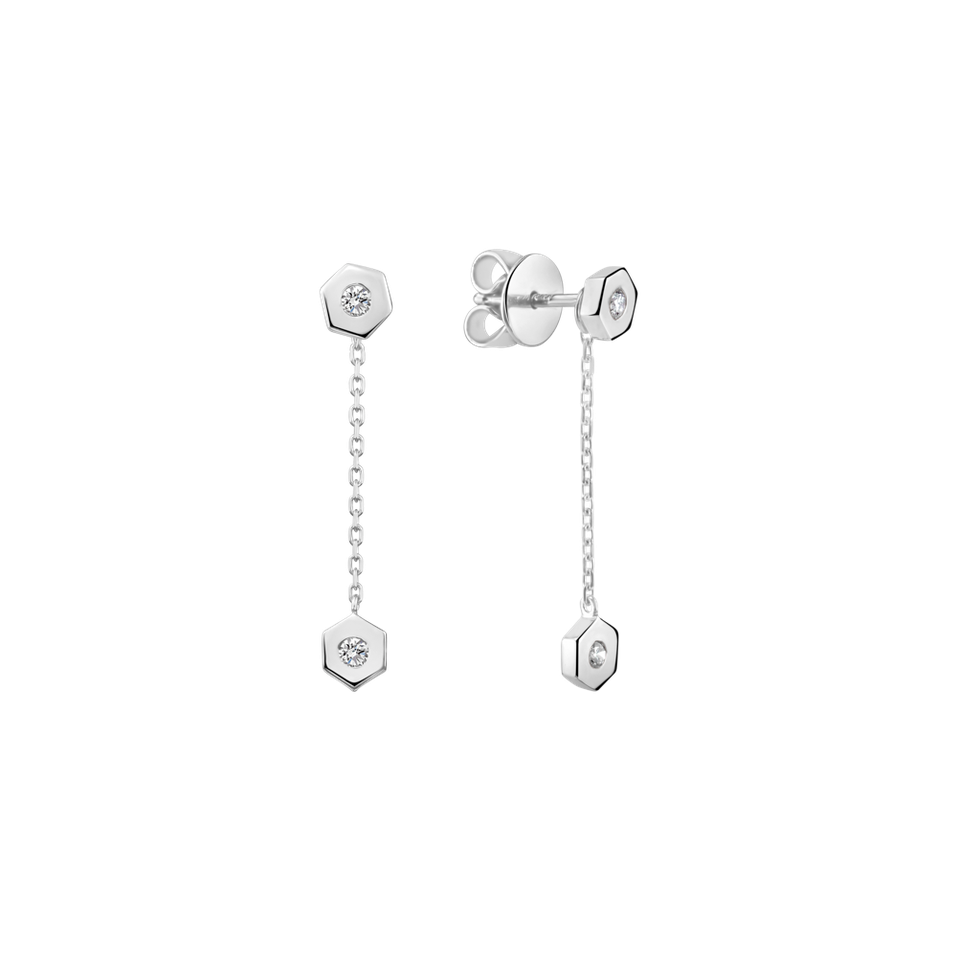 Náušnice s diamantmi HexaTwin