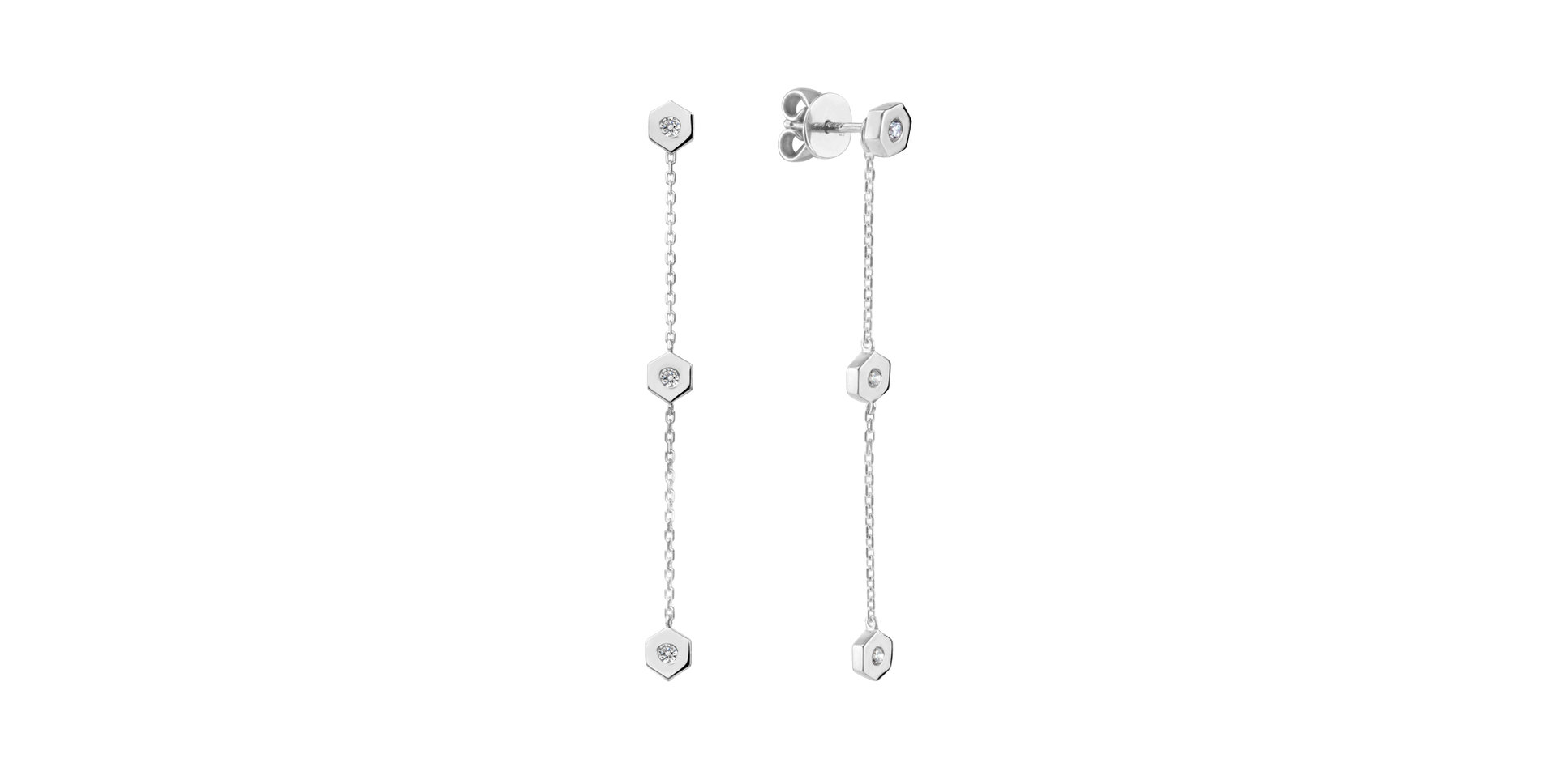 Náušnice s diamantmi HexaTriplet