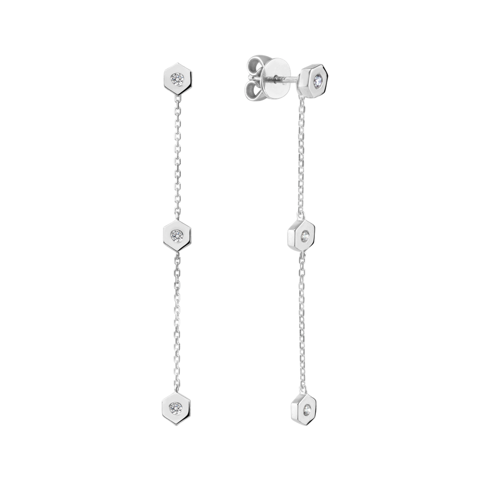 Náušnice s diamantmi HexaTriplet