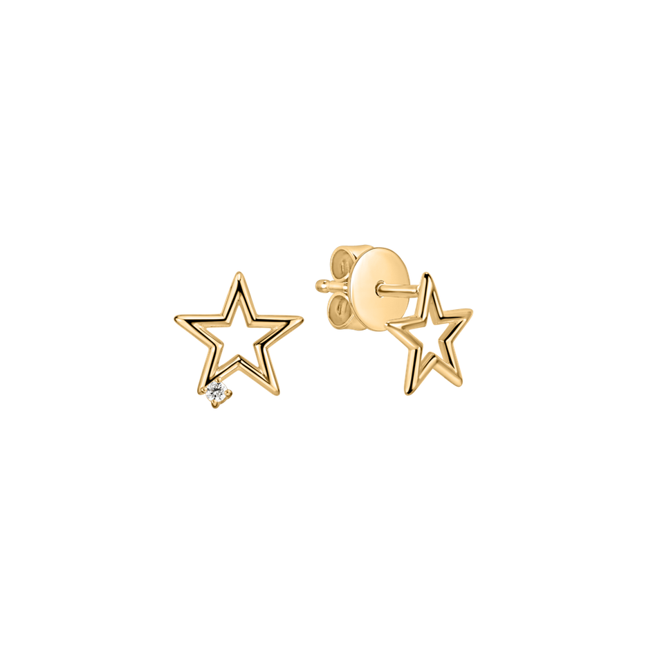 Náušnice s briliantmi Glossy Starfish