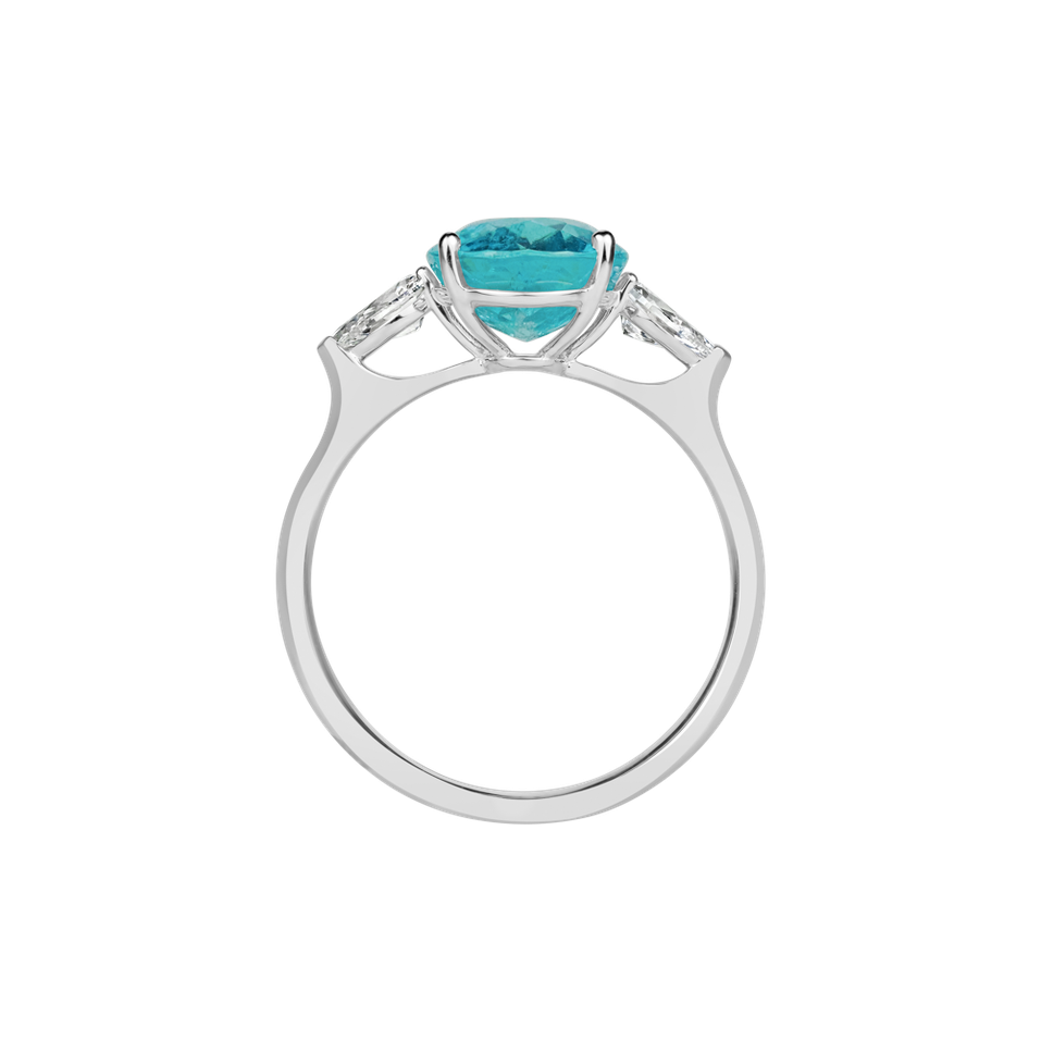 Prsteň s diamantmi a paraibou Fiona