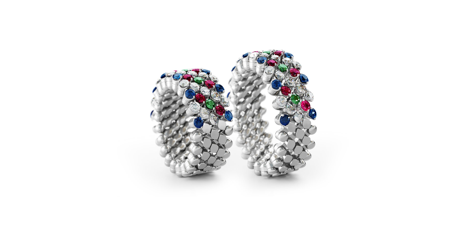 Prsteň s diamantmi a drahými kameňmi Brevetto