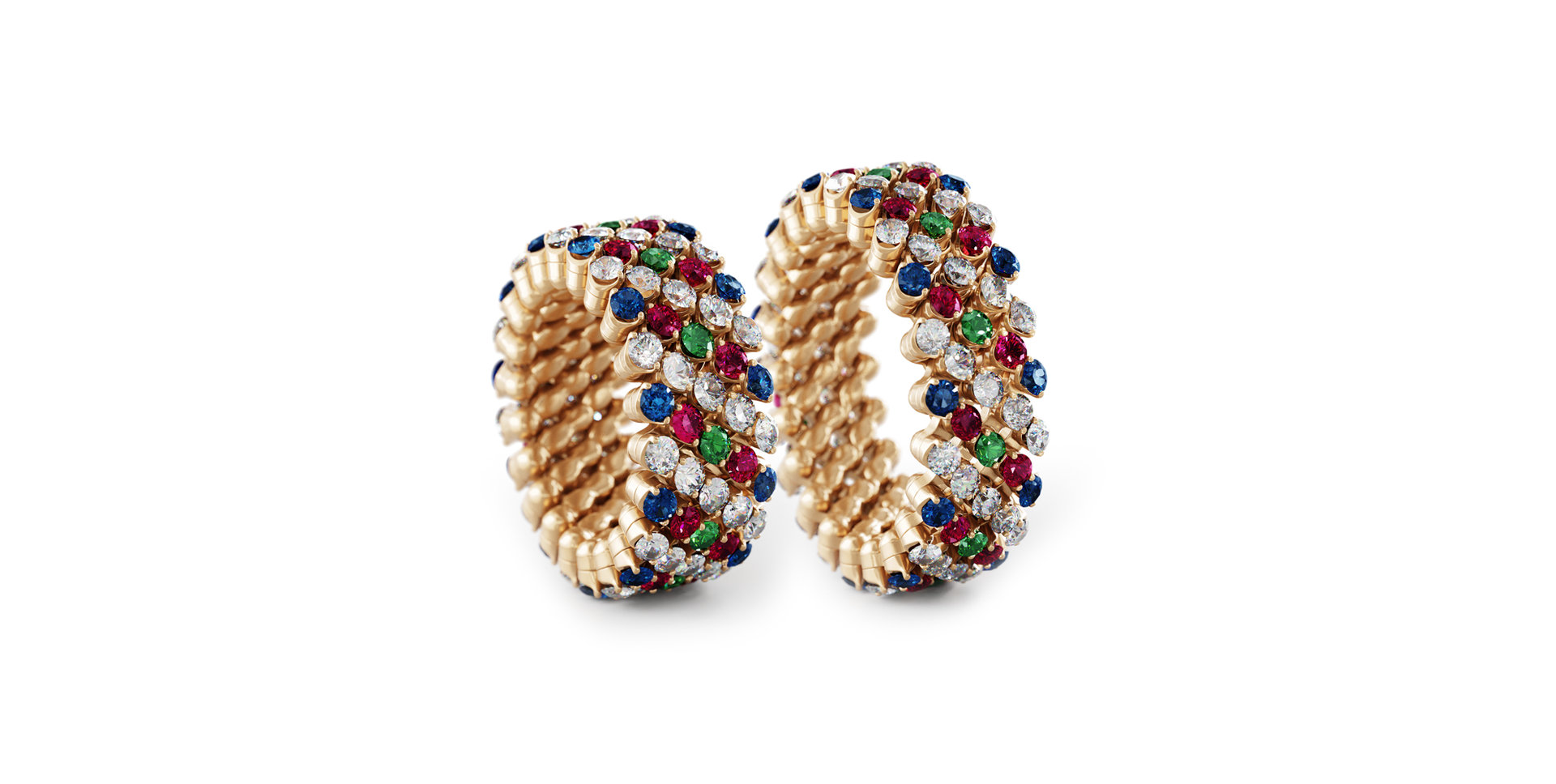 Prsteň s diamantmi a drahými kameňmi Brevetto