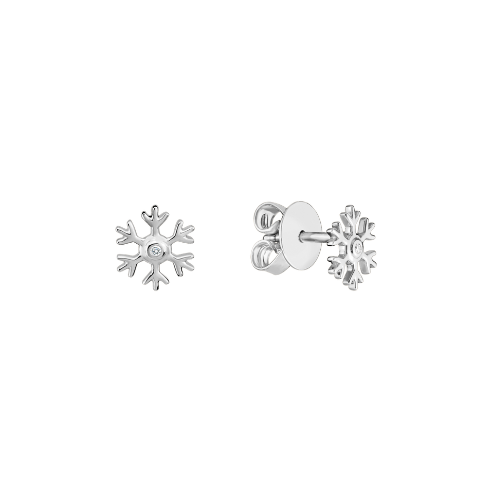 Náušnice s diamantom Snowfall Sparkle