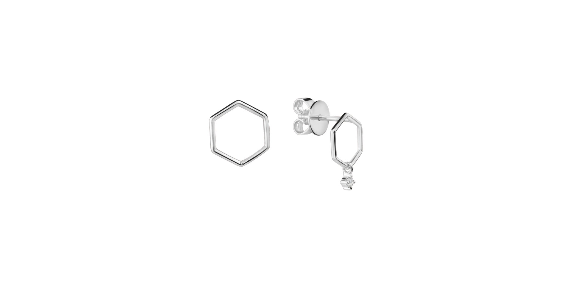 Náušnice s diamantom Hexapolygon